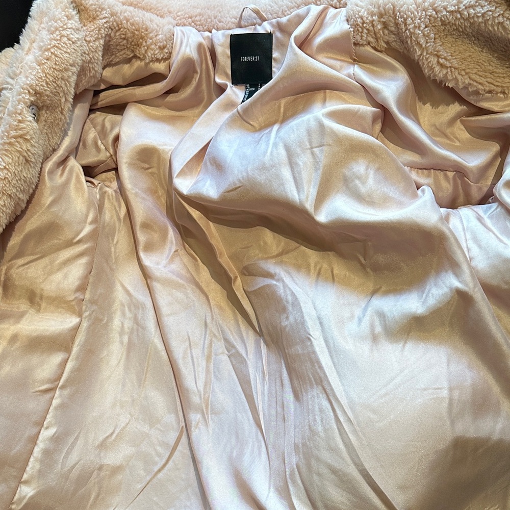 Forever 21 Pink Teddy Jacket with cinch waist - See pics for true pink color! - Picture 7 of 13